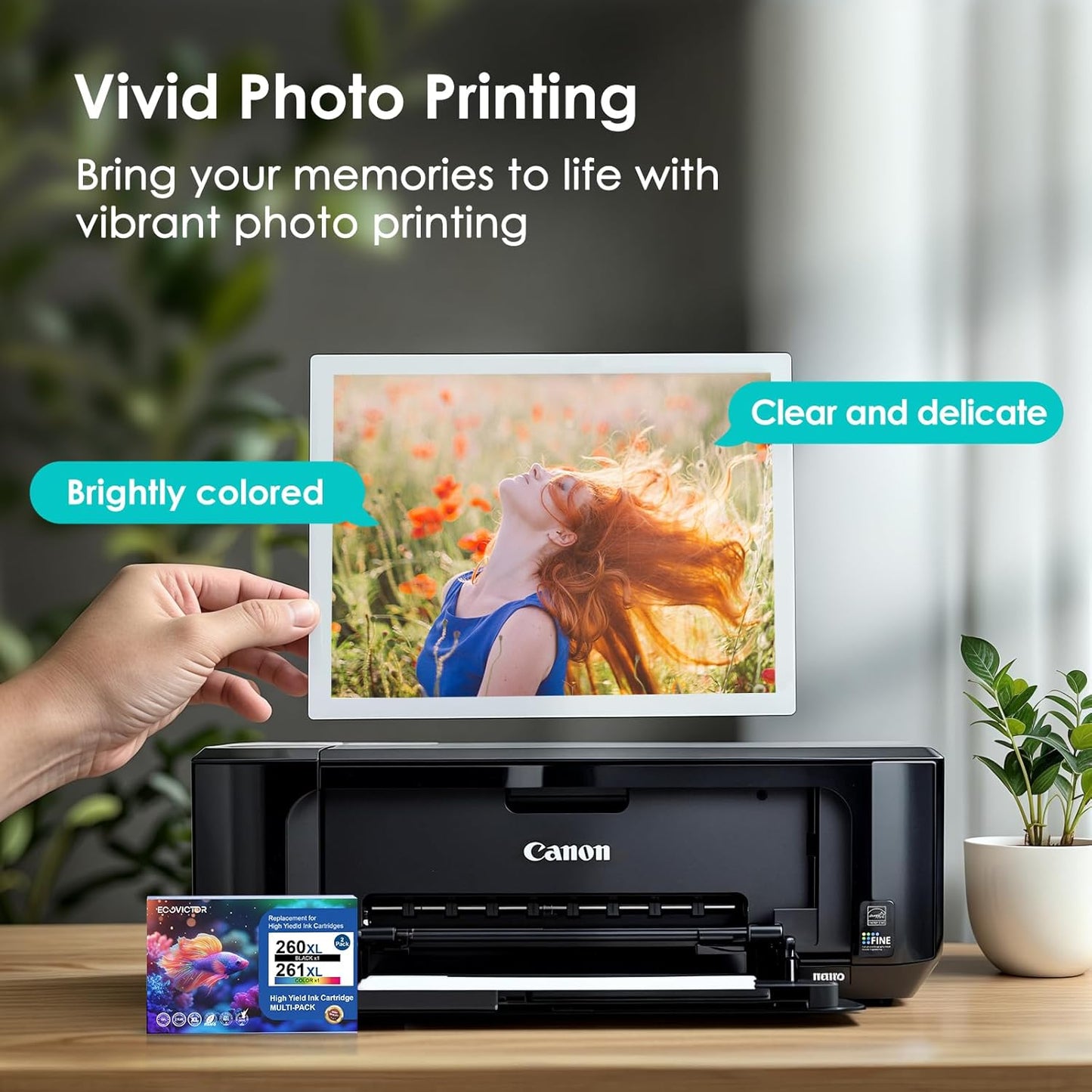 Certified Sustainable Ink Cartridge Replacement for Canon 260 261 260XL 261XL PG-260 CL-261XL Black and Color Combo 2 Pack Compatible for PIXMA TS6420 TS6420a TR7020 TR7020a TR7022a Printer