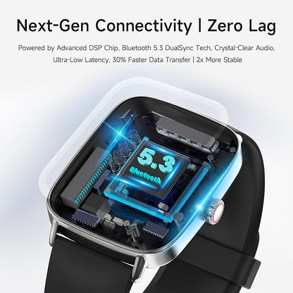 Smart Watch for Men Women, 1.85" HD Smartwatch Compatible iPhone/Samsung/Android (Answer/Make Calls), 100+ Sport Modes Fitness Tracker with Heart Rate/Sleep/SpO2 Monitor, IP68 Waterproof, with 2 Bands