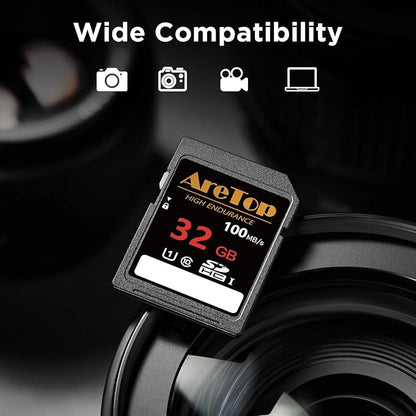 AreTop SD Card 32GB, 5 Pack UHS-I Class 10 SDHC Memory Card, 5 Pack 32GB Full HD Video Secure Digital Cards for Cameras, DSLR, Action Cams and Trail Camera