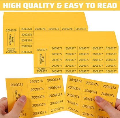Kosiz 1000 Sheets 25 Bid Raffle Ticket Sheets Chinese Auction Tickets Numbers for Basket Events and Silent Auctions (Yellow)