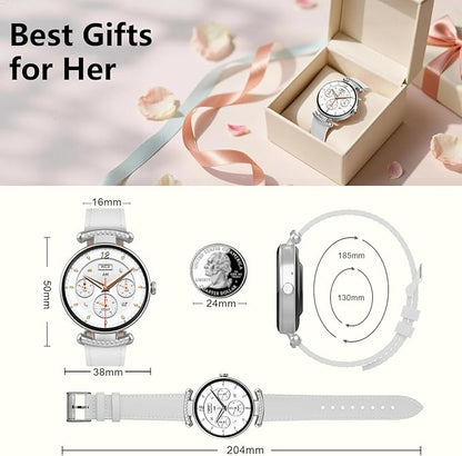 Smart Watches for Women Android IOS, 1.2'' AMOLED Ultra-Clear Screen Fitness Trackers with Bluetooth Call (Answer/Make), Smartwatch with Heart Rate,Sleep Monitor, IP68 Waterproof,100+ Sports Mode
