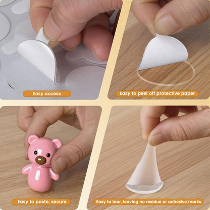 150Pcs Double Sided Adhesive Dots, Removable Clear Dots Sticky Tack, Waterproof No Trace Dots Adhesive Putty for Wall Hanging Crafts, Balloons Party Decorations Poster Picture Festival Decoration 30mm