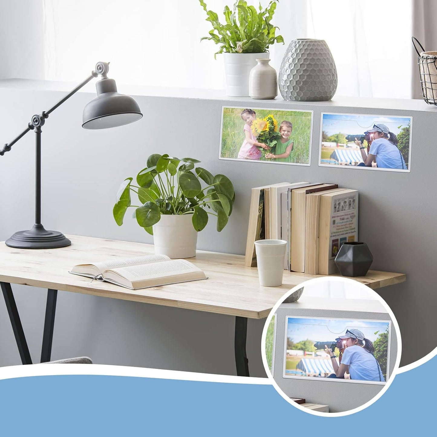 Outus 500 Pack Self Adhesive Index Card Holder Clear Plastic Label Pockets with Top Open for Loading Sticky Business Card Sleeves for Storage Bins Library Organizing Photo Protecting(4.06 x 2.48 Inch)