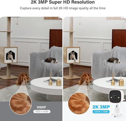 Jennov 2K Security Cameras, WiFi Indoor Cameras for Home Security, Plug in Powered Pet Cams, Dual-Band (5GHz/2.4GHz), Color Night Vision, 2-Way Audio, Human Motion Detection, IP66 Waterproof Outdoor