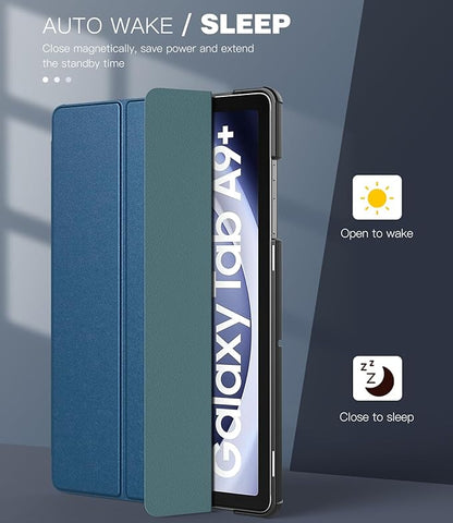 TiMOVO Case for Samsung Galaxy Tab A9+/A9 Plus 11 Inch 2023, Slim Lightweight Stand Hard Back Shell Protective Cover for Galaxy Tab A9+ Tablet SM-X210/X216/X218, Auto Wake/Sleep, Peacock Blue