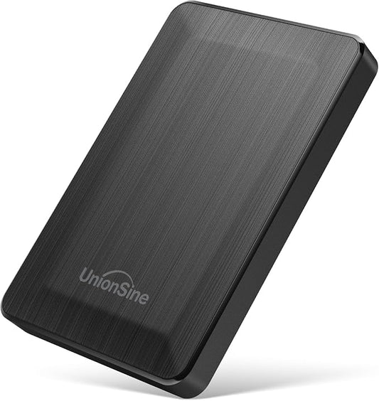 UnionSine 2.5" Portable External Hard Drive 1TB, USB 3.0 Type-C HDD Storage Compatible for PS4, Xbox, PC, Mac, TV, Desktop, Laptop(Black) HD3513