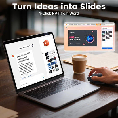 AI Wireless Mouse for PC Laptop Bluetooth Mouse with AI Assistants & Voice Typing 5-Speed DPI Adjustable Ergonomic Design for Office Remote Work High-Performance Device for Professionals Students