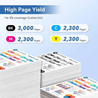 MYTONER Compatible Toner Cartridge Replacement for Brother TN229XL TN229 XL Toner Cartridges for MFC-L3720CDW MFC-L3780CDW HL-L3280CDW HL-L3220CDW HL-L3300CDW Printer (4 Pack TN-229XLBK/C/M/Y)