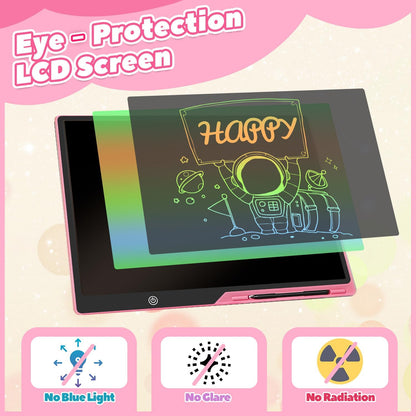 LCD Writing Tablet for Kids, Rechargeable 21 Inch Doodle Board,Easter Basket Stuffers,Preschool Learning Toys Christmas Birthday Gift 3 4 5 6 7 Year Old Girls Boys (Pink)