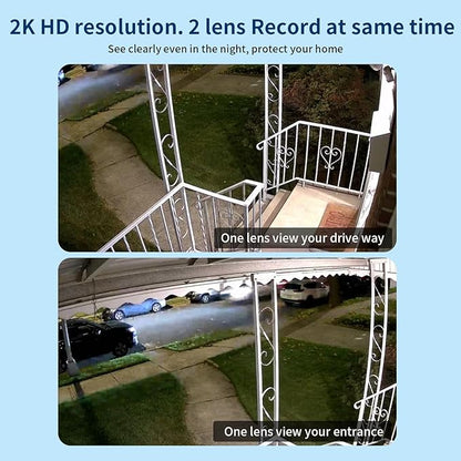Security Cameras Outdoor Wifi,5G/2.4G Cameras for Home Security with Dual Lens,Motion tracking,Night Vision,24/7 continous record,Work With NVR/DVR Surveillance System,Weather Proof,SD/Cloud Storage