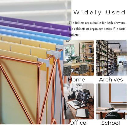 Y YOMA 6 Pack Decorative Hanging File Folders Letter Size Cute Hanging Folder Pretty File Folder Organizer for Filing Cabinet Office Home with 1/5-Cut Adjustable Tabs, Gradient Glow