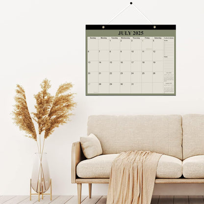 Desk Calendar 2025-2026 - 18 Months Calendar from July 2025 to December 2026, Calendar 2025-2026 with Thick Paper for Office Home School Organizing, 14" X 11", Green