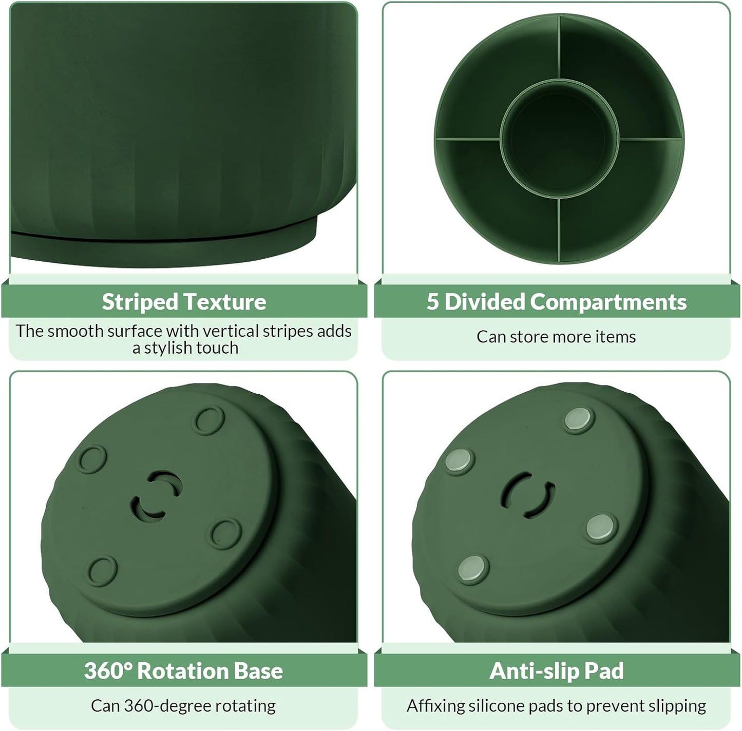 SKYDUE 360 Degree Rotating Desk Organizer, Dual-Purpose Pencil Pen Holder for Desk, Rotating Pencil Cup with Stickers, Office Supplies, Desk Decor for Office, School, Home