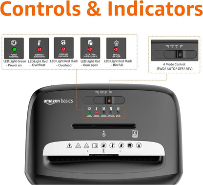 Amazon Basics Micro Cut Paper Shredder, CD, and Credit Card Shredder, 8 Sheet (New Model), Black