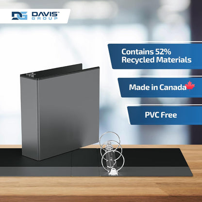 Easyview Premium 3-Ring Binders with Clear-View Covers and Round Rings, Binders for School or Office, 3 Inch, Pack of 6, Black