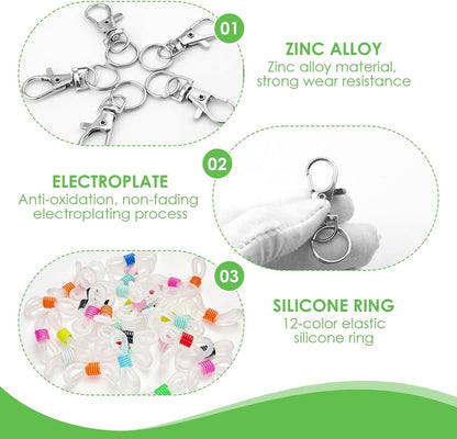 20 Pack Pen Holder for Lanyard, Retractable Badge Reel Accessories, Colorful Silicone Clips with Lobster Clasps, Mini Pen Clips for Badge Mini Sharpie, Nurse Teacher Student Aattachment for Daily Use