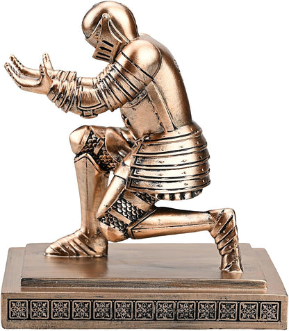 Knight Pen Holder Pen Stand Desk Organizers and Accessories Resin Pencil Holder as Gift with a Fancy Pen for Office and Home Desk Organizer (Bronze)