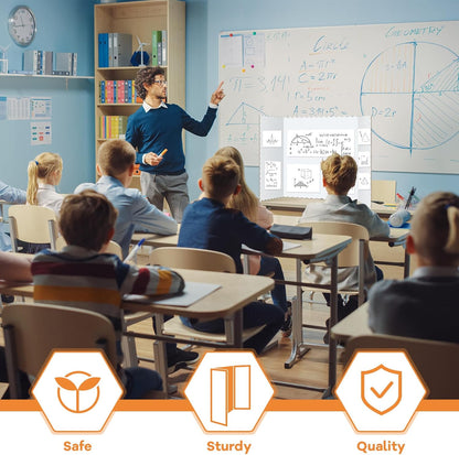 Henoyso 8 Pieces Tri Fold Poster Board Lightweight Fold Presentation Board for Science Fair Display(22 x 38 Inch,White)