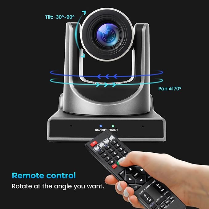 PTZ Camera, 30X SDI Camera Support Optical Zoom Video and POE with Network IP Live Streaming, Simultaneous 3G-SDI and USB Video Output, for Conferences, Church, Teaching