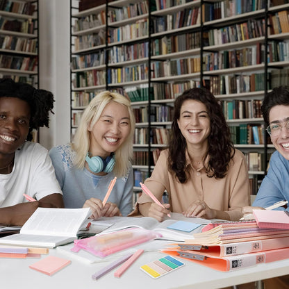 Colarr 54 Pieces Aesthetic School Supplies Including Pastel Highlighters Document Bags Pencils Notebooks Pencil Pouch Ink Pens Sticky Notes Erasers Back to School Gift Stationary Kit (Pink)