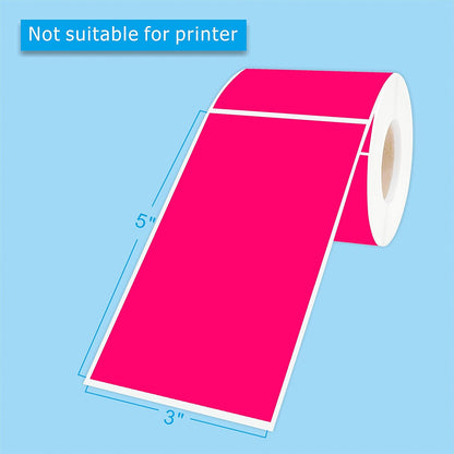 PARLAIM 3 x 5 inch Rectangle Sticker Labels Adhesive Color-Code Stickers, 250PCS Inventory Label Tags for Business, School, Fluorescent Pink