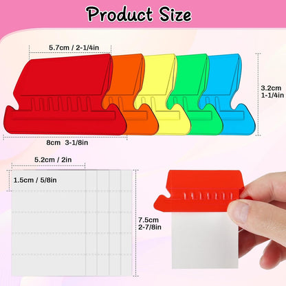 File Folder Tabs, Selizo 100 Sets Hanging File Folder Labels 2" Tabs and Inserts for Hanging Files (Multicolor)