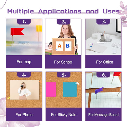 Colored Flag Travel Map Push Pins, 400 Pack Multicolored Decorative Map Tacks Assorted 8 Colors, Plastic Head for Cork Bulletin Board, Picture Hanging at Home Office School