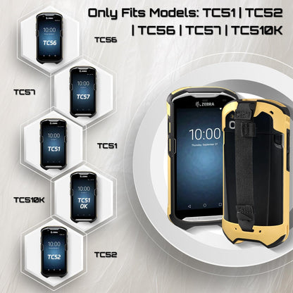 TC51 TC52 TC56 TC57 TC510K Case with Hand Strap - Protective & Ergonomic for Zebra Handheld Barcode Scanners SG-TC5X-EXO1-01 SG-TC5X-EXONHS-01 (Black-Yellow Blend)