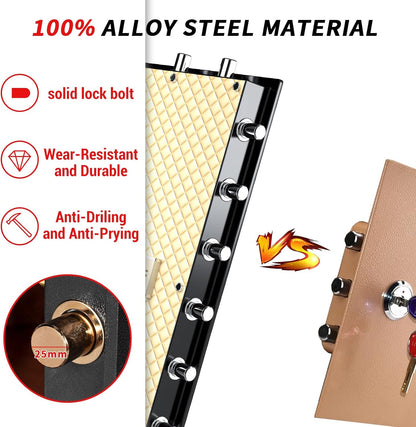 MLJ Large Security Safe - 8.1 Cu. Ft. Waterproof & Fireproof Home Safe with 2 Removable Shelves and Inner Cabinets for Storing Money, Medicines, Jewellery and Other Valuables (Keypad Lock)