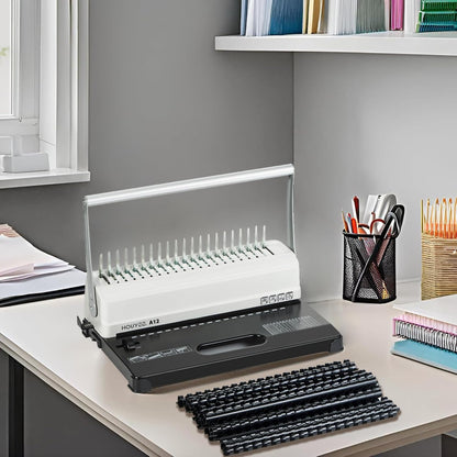 HOUYEE Manual Comb Binding Machine,19 Holes, 450 Sheets,Paper Punch Comb Binder Machine with 50 PCS 1/2" Comb Binding Spines, Fit for Letter Size Paper