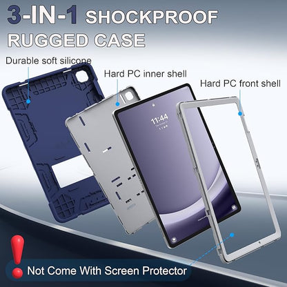 Rantice Case for Samsung Galaxy Tab A9+ 11”, Heavy Duty Shockproof Rugged Protective Case with Kickstand for Samsung Galaxy Tab A9+ / A9 Plus 11” 2023 (SM-X210/X216/X218), NavyBlue+Grey