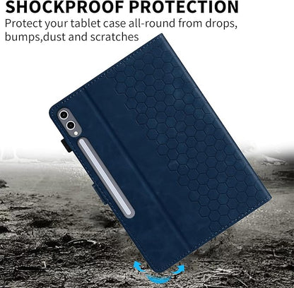 Case for Samsung Galaxy Tab S10 Plus 2024/ S9 FE Plus 5G 12.4 Inch 2023, Multi-Angle Viewing Smart Stand with Pocket Auto Wake/Sleep PU Leather Tablet Cases Flip Folio Cover Blue