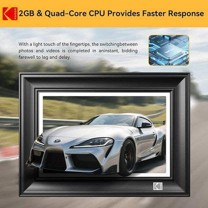 KODAK WiFi Digital Picture Frame, 1920 x 1200 Touchscreen Digital Photo Frame, 10.1 Inches Intelligent Electronic Picture Frame with 32 GB, Auto-Rotate, Share Moments Instantly Gifts