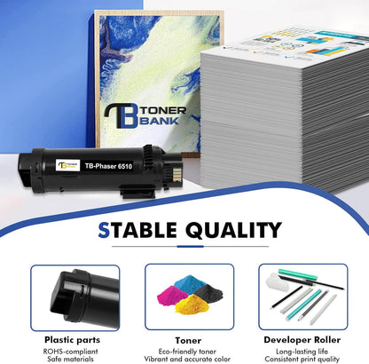 Phaser 6510 Toner Cartridge Compatible Replacement for Xerox Phaser 6510 for 6515 6510DNI 6510DN 6510N 6510DNM WorkCentre 6515DNI 6515DN 6515DNM 6515N Printer Extra High Capacity 4 Color Set