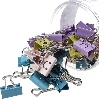 Cute Binder Clips(1 inch/25mm), 48Pcs, Colored Binder Clips, Binder Clips Medium Size, Color Binder Clips, Clips, Paper Clips, Binder Clip, Clips for Paperwork, Office Clips