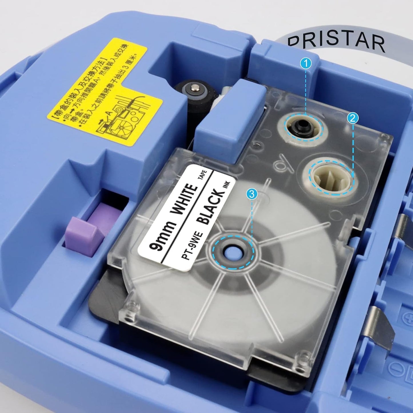 Pristar Compatible Label Tape Replacement for XR-9WE XR-9WE2S for Casio Label Maker Tape 9mm Black on White Use with Casio Label Maker KL-100 KL-60 KL-120 KL-750 KL-750B KL-7000 KL-7200 KL-820, 3-Pack