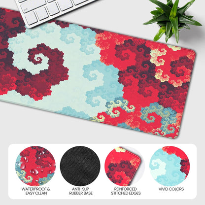 35.4 x 15.7 inches, Large Desktop Mouse pad, Keyboard and Mouse Pads for Work and Home Computers, and Large Laptop Mouse mat，Red and Blue Pixels