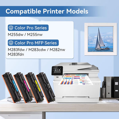 MYTONER 206X Toner Cartridges 4 Pack High Yield (with Chip) Compatible Replacement for HP 206A 206X for Color Pro MFP M283fdw M283cdw M282nw Pro M255dw M255nw M283 M255 M282 Printer W2110X W2110A