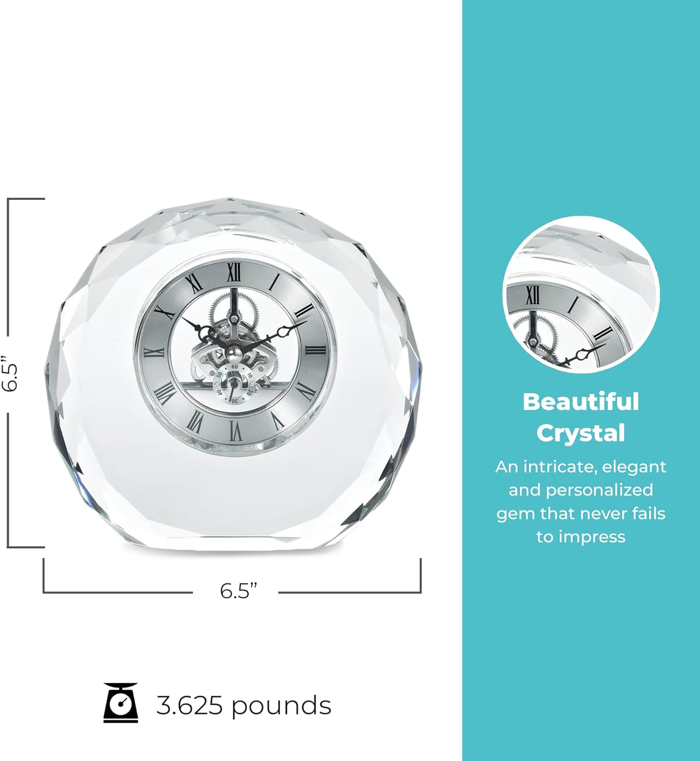 Baudville Engraved Clock Trophy - Executive Crystal - Round Shape