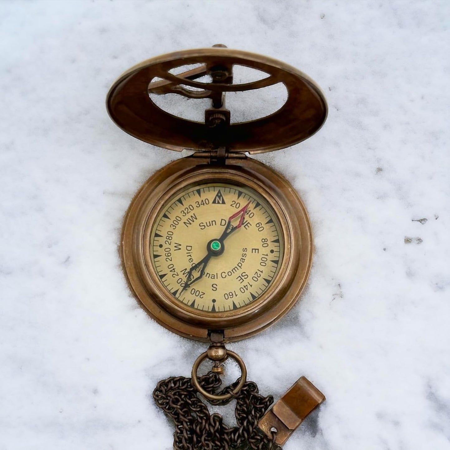 Anniversary Sundial Compass Gift for Him or Her–Antique Brass & Copper Nautical Sundial Compass, Unique 20th 25th 40th 50th Wedding Vintage Ship Replica Sundial Clock