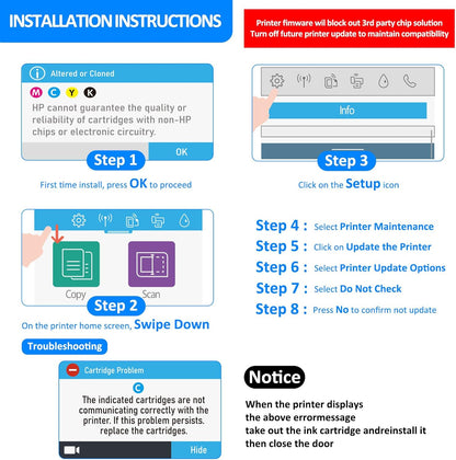 936e Ink Cartridges Combo Replacement for HP 936 936e 936XL Ink Compatible with OfficeJet 9122e OfficeJet Pro 9135e 9128e 9125e 9110b 9130b 9730e Printers (4 Pack, with Smart Chip)