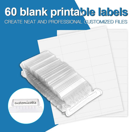 HERKKA Hanging File Folders, 60 Pack Reinforced Letter Size Hanging Folders, Designed for Bulky Files, Filing Cabinet, 1/5-Cut Adjustable Tabs (Lightblue)