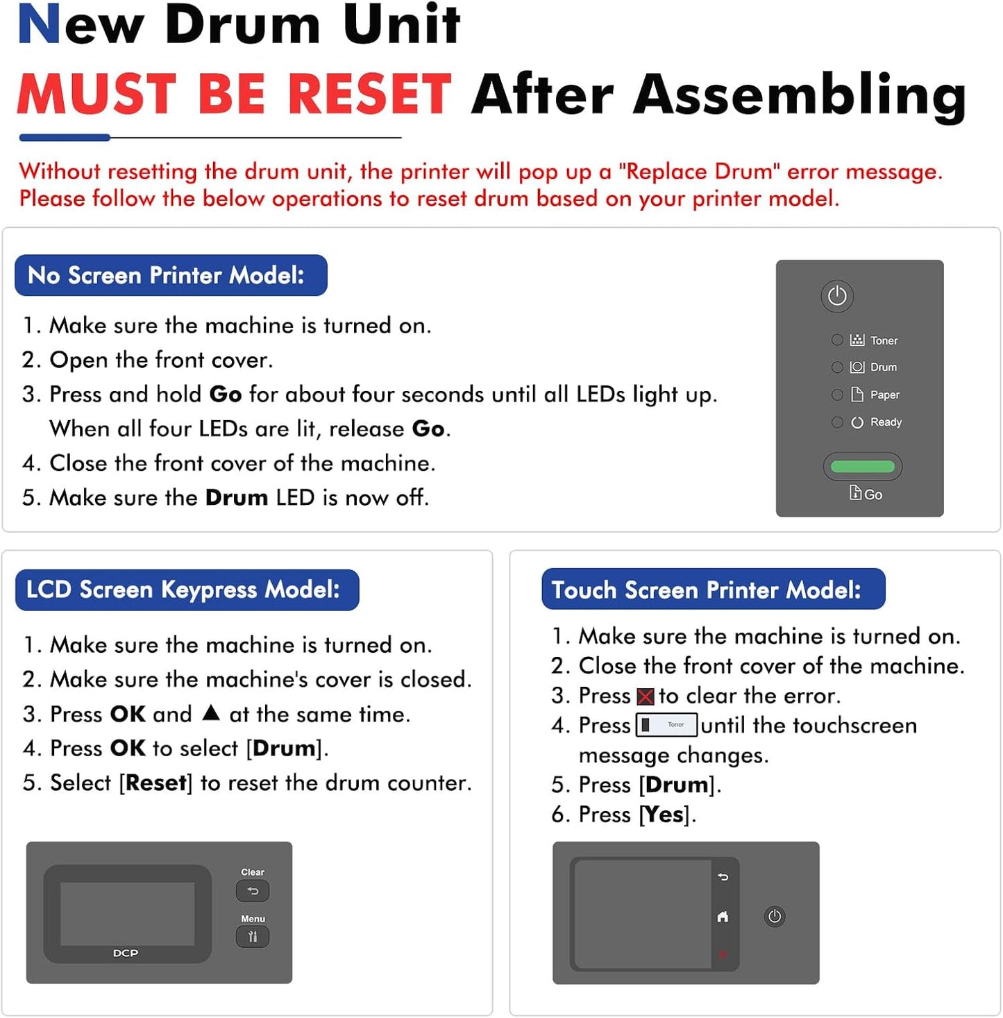 DR830 DR-830 Drum Unit Black 2-Pack Replacement for Brother DR830 DR 830 DR-830 HL-L2400D L2405W L2460DW L2460DWXL L2865DW L2480DW DCP-L2640DW MFC-L2807DW L2820DW L2820DWXL Printer (Not Toner)