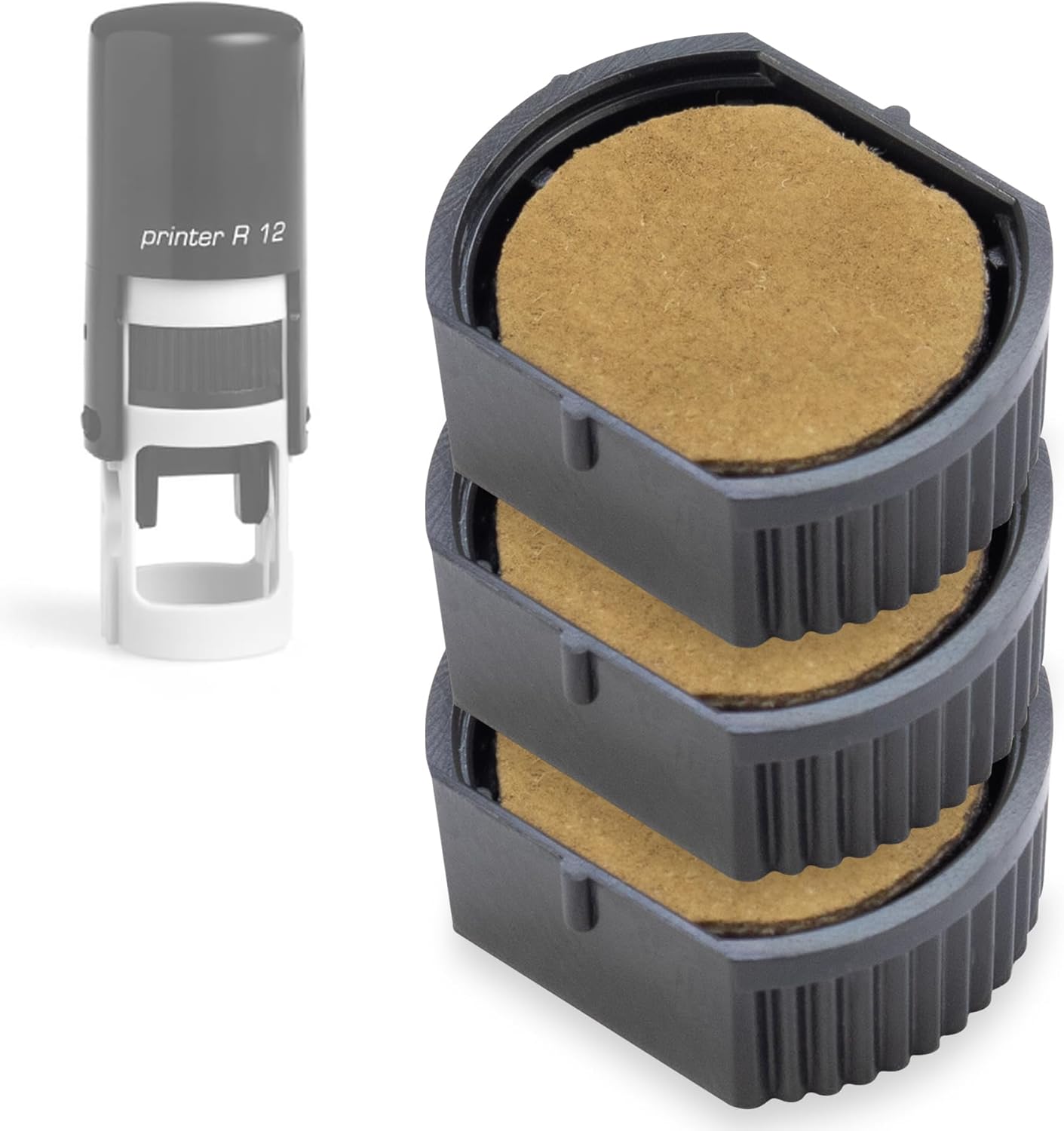 COLOP E/R12 Non-Toxic, Water Based Premium Replacement Pad for Printer R12 Stamp - Pack of 3 - Dry (No Ink Color)