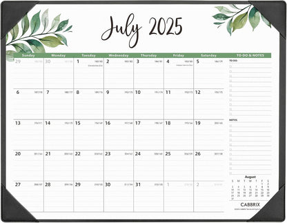 Large Desk Calendar 2025-2026 with Desktop Mat, Cabbrix Desk Pad Calendar 22 x 17 Inch Covering July 2025 to June 2026, Desk Blotter Calendar 2025 for Home School and Office