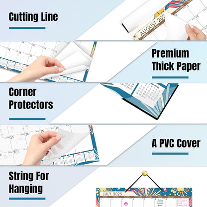 Gannyfer Desk Calendar 2025-2026, 18 Months Fridge Calendar - Large 14" x 11" Desktop/Wall Monthly Calendar, July 2025 - Dec 2026, Personal Planner for Home, School, Office(3 Stickers)