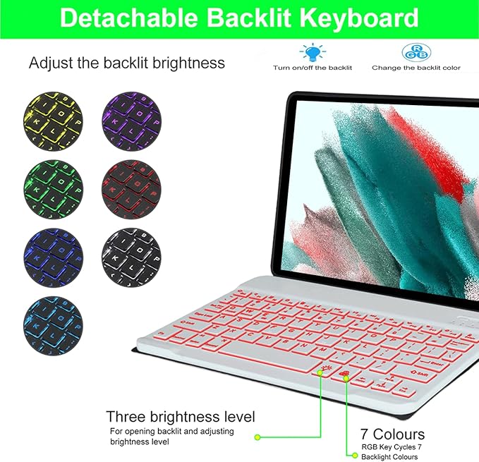 Keyboard case for Samsung Galaxy Tab A11 Plus / A9 Plus 11 inch, Bluetooth Backlit A9+ Keyboard Case with S Pen Holder for A11+ 11", Green