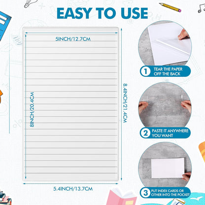 Outus Self Adhesive Shop Ticket Holders Clear Plastic Sleeves Adhesive Pockets Work Order Job Ticket Holders for Home Office Posting Signs