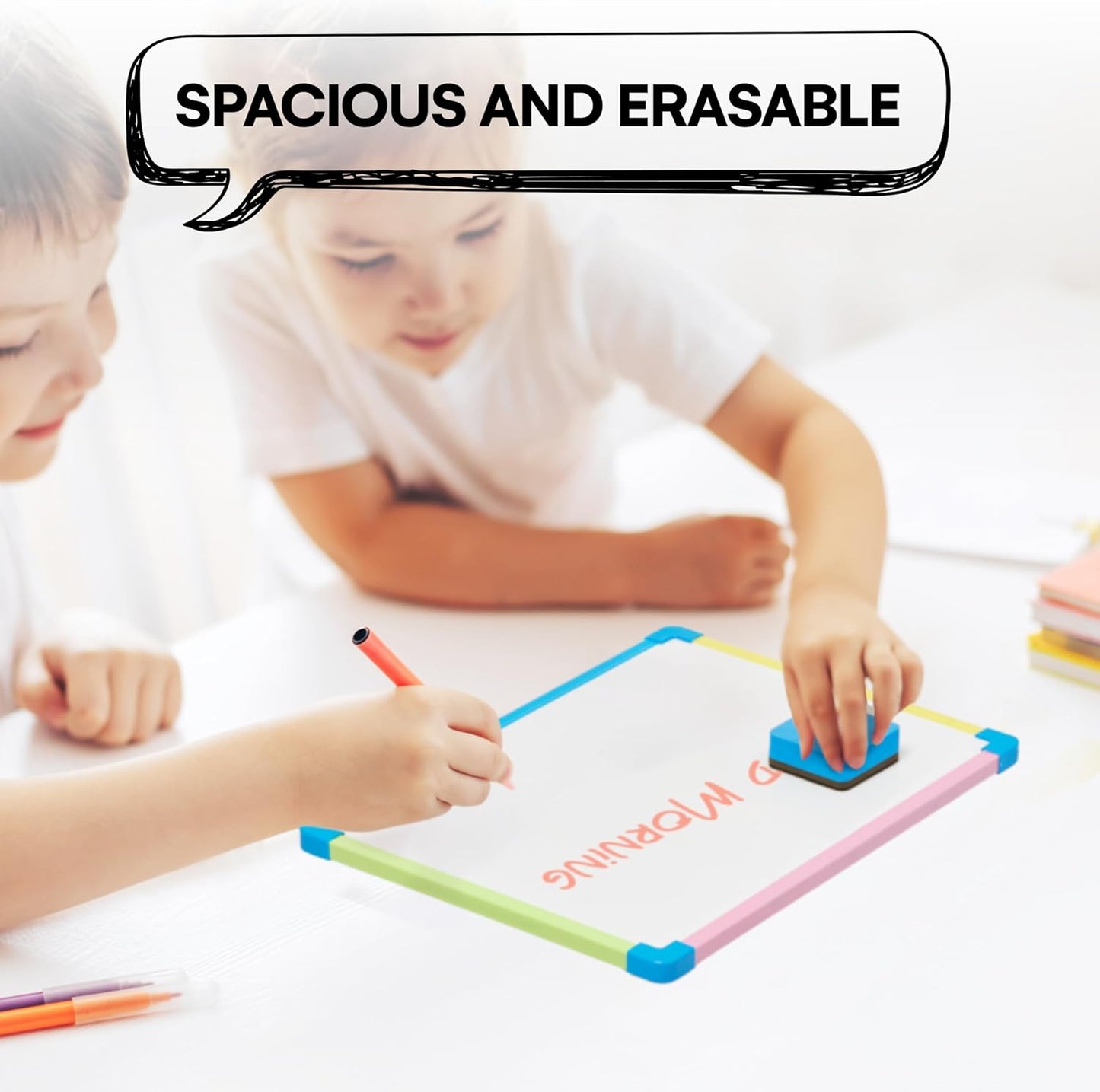 White Board for Kids - Magnet Board for Kids - Small Dry Erase Board Magnetic for Writing Learning & Drawing Art Educational - Magnetic Whiteboard - Set of 10