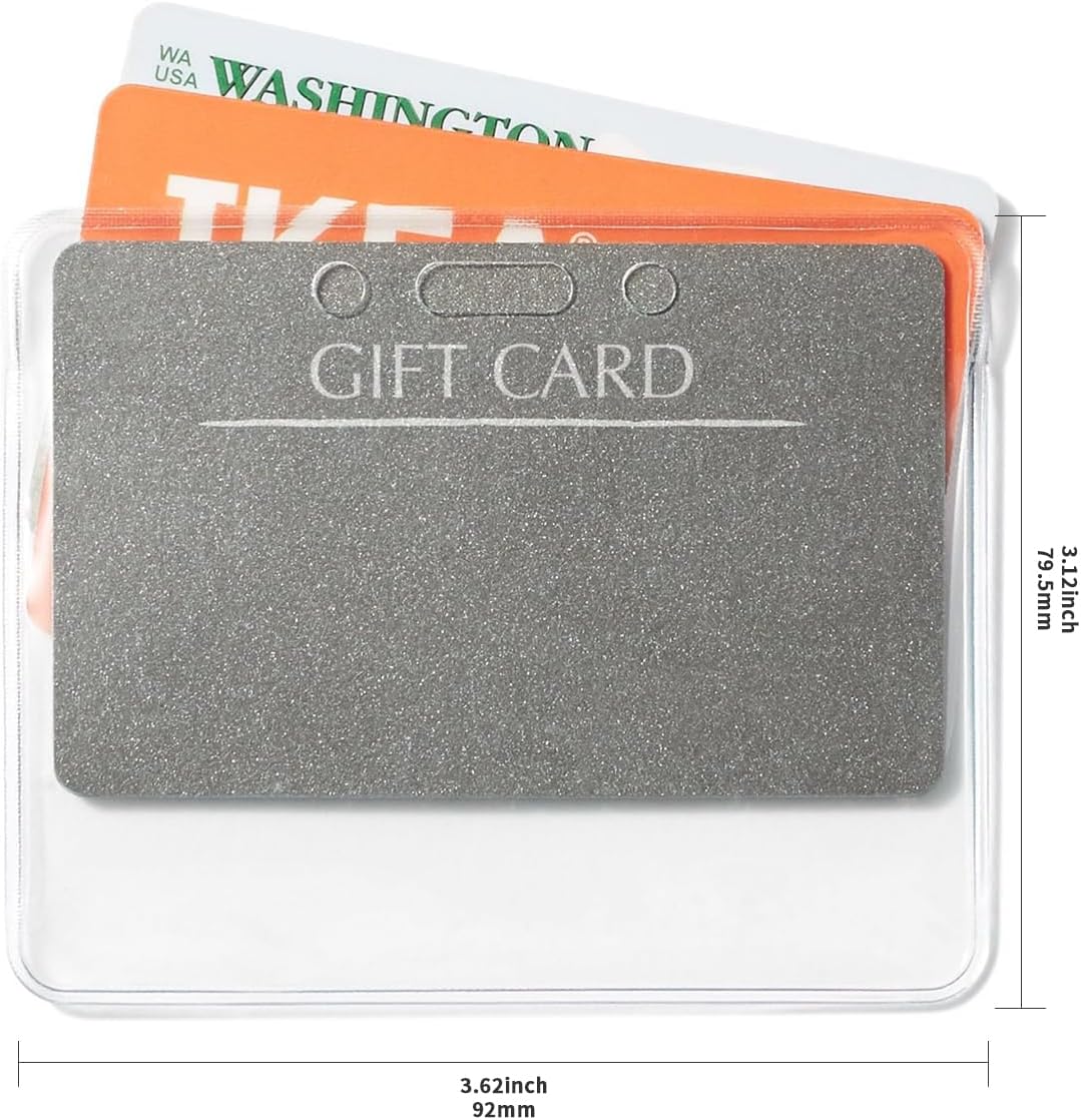 Amazon Basics ID Badge Holders, Horizontal Clear Plastic 3.38" x 2.38", Pack of 50